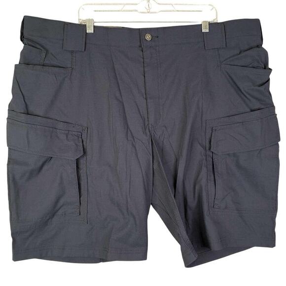 Duluth Trading Co Shorts Cargo Mens Size 46 Navy Blue Flex Canvas Relaxed New - Picture 2 of 11